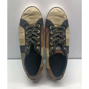 Coach Women's‎ Tamra Brown/Gold Patchwork Leather Fashion Sneakers Size 7.5